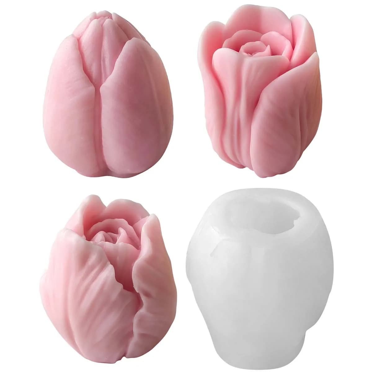 Moule à bougie tulipe 3D en Silicone