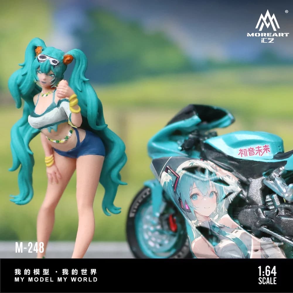 MoreArt 1:64 Latte Art Motorcycle Figurine Set Resin Model