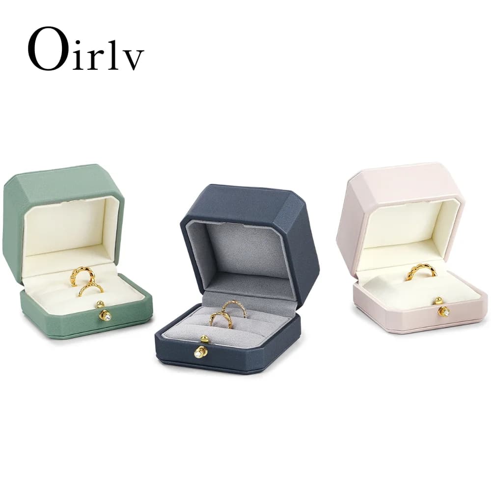 Oirlv – coffret de bagues luxueux en velours, élégant porte-bague simple et Double pour cadeaux d'anniversaire de mariage, organisateur de rangement de bijoux