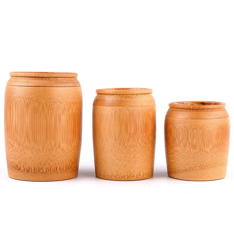 Récipient à Thé en Bambou, Tube Blanc, Boîte d'Emballage, Rangement en Bois