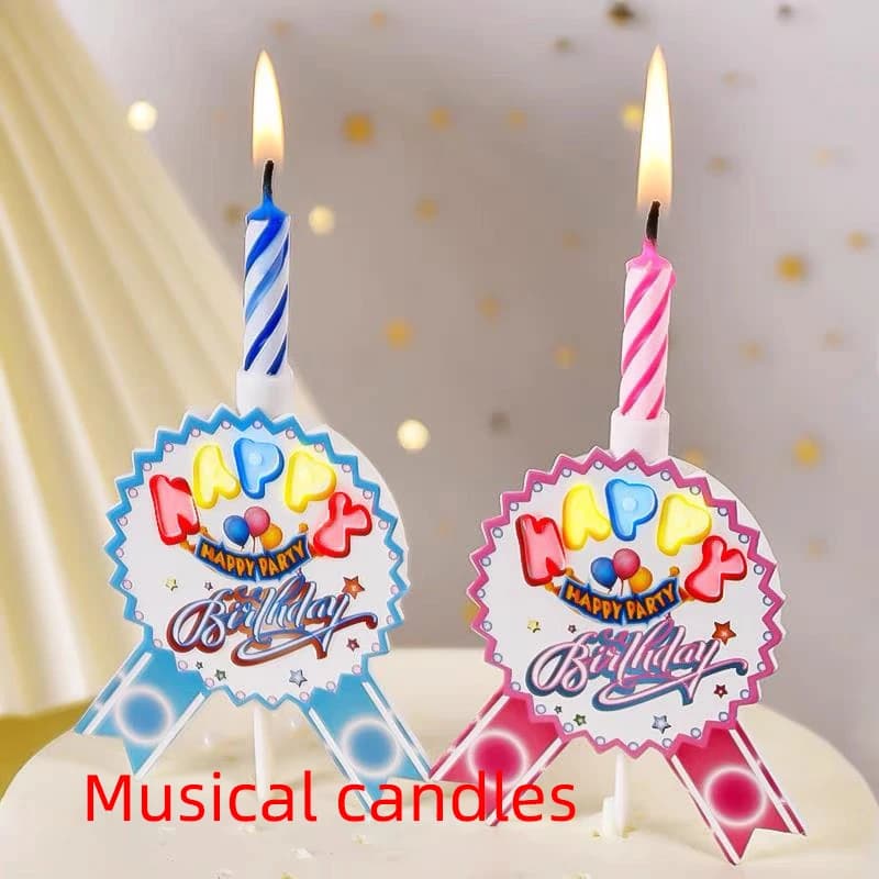 Bougies scintillantes musicales, décoration de gâteau, son réel, bougie musicale, joyeux anniversaire pour enfants, décorations de fête d'anniversaire, réception-cadeau pour bébé