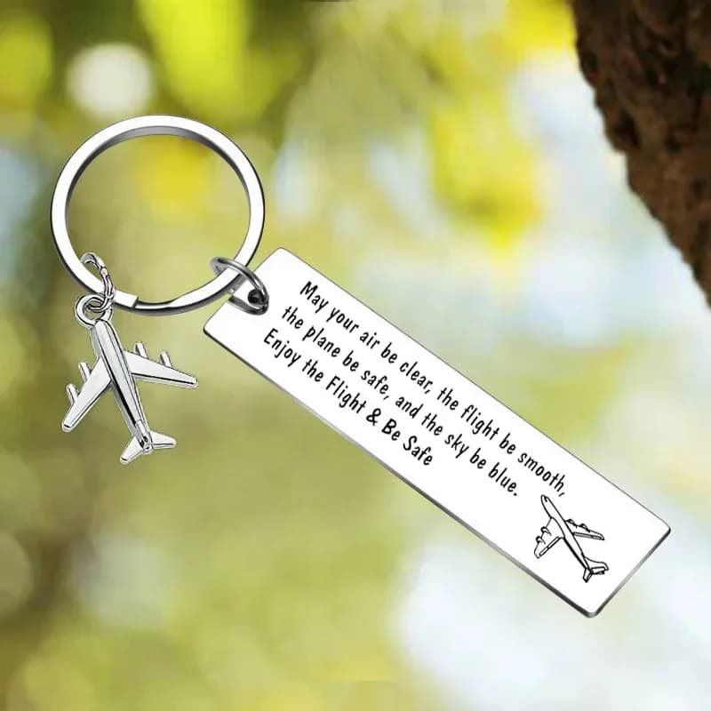 Nouveau cadeau de pilote cadeau d'agent de bord mouche coffre-fort porte-clés pendentif cadeaux de voyage peut votre air être clair avion porte-clés