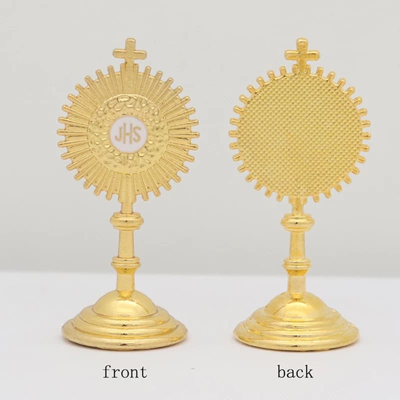 Statue de Communion Chrétienne Catholique, Zones de Jésus en Or, Récupérateur d'Inum, Décoration de Table de Bureau à Domicile, Figurine Croix, Cadeau Religieux, 1 Pièce