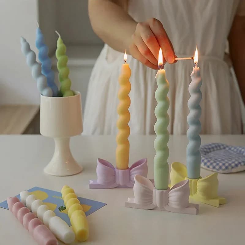 Ins Style spirale longue tige bougie parfumée bougie aromathérapie soja cire bougies mariage anniversaire bougie fête décoration de la maison