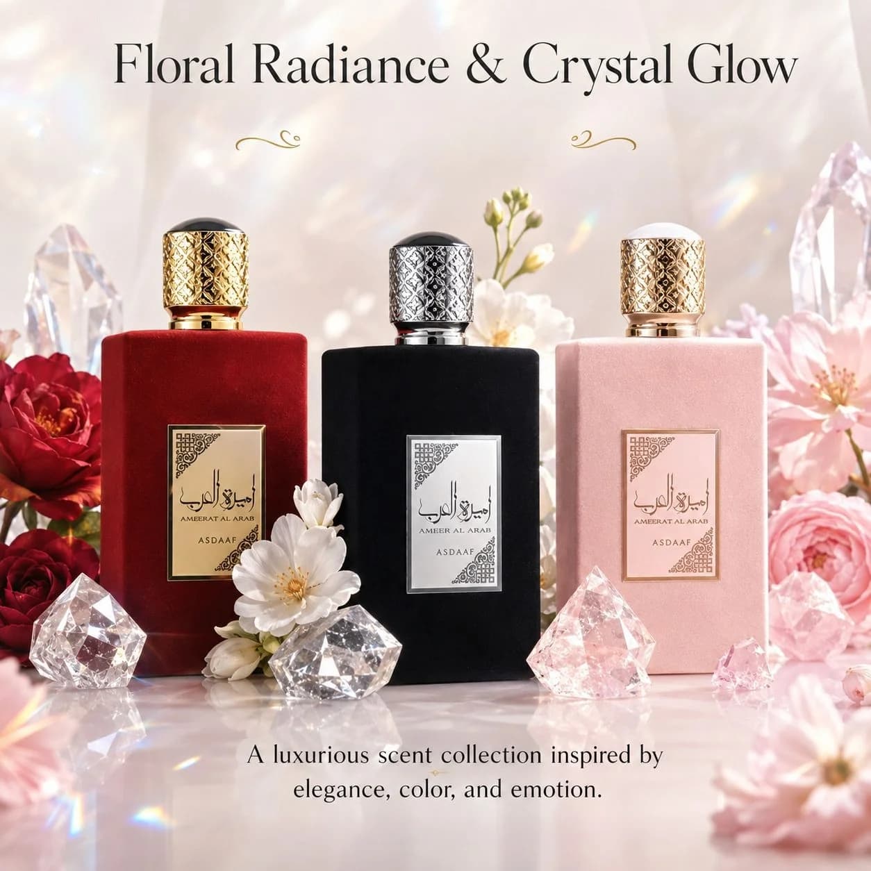 Parfum de luxe Ameerat Al Arab pour femmes, EDP noir rouge rose velours, parfum oriental longue durée, cadeau de haute qualité