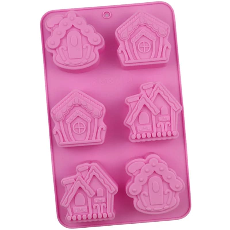 Moule de cuisson en Silicone pour maison en pain d'épices, bougie de noël, fournitures de fabrication de savon, outil de décoration de gâteaux, cire d'aromathérapie, fondre la cuisine