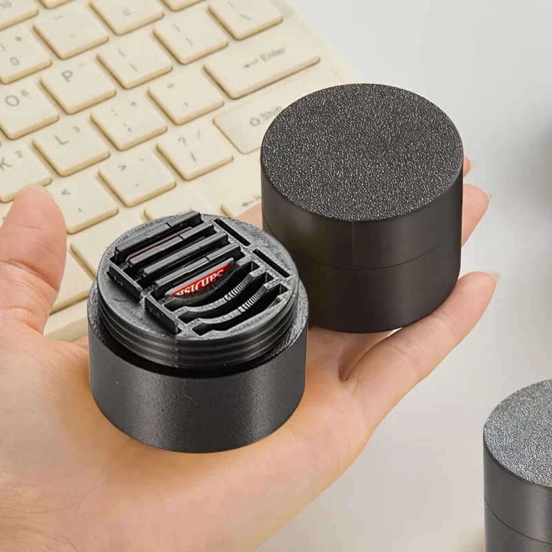 Boîte de rangement pour cartes Mini SD avec couvercle, support pour cartes TF d'appareil photo, étui de protection portable multi-emplacements anti-poussière et anti-rayures