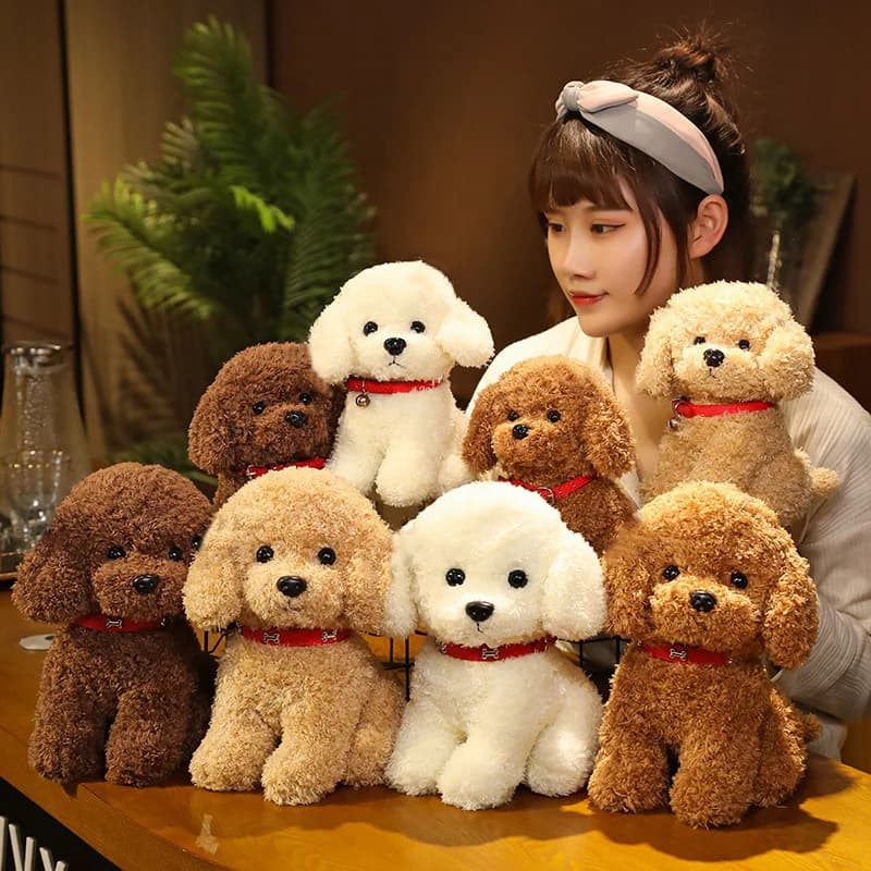 chiot en peluche chien de simulation en peluche pour jouets de compagnon pour enfants, chien en peluche réaliste animal en peluche décoration de la maison