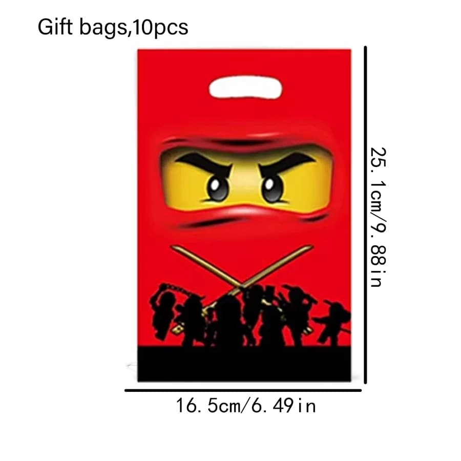 10 sacs cadeaux Ninja, sacs de bonbons, sacs de friandises, sacs de gâteaux, sacs de loot pour enfants, filles, cadeaux de fête, fournitures pour fête d'anniversaire, cadeaux de mariage