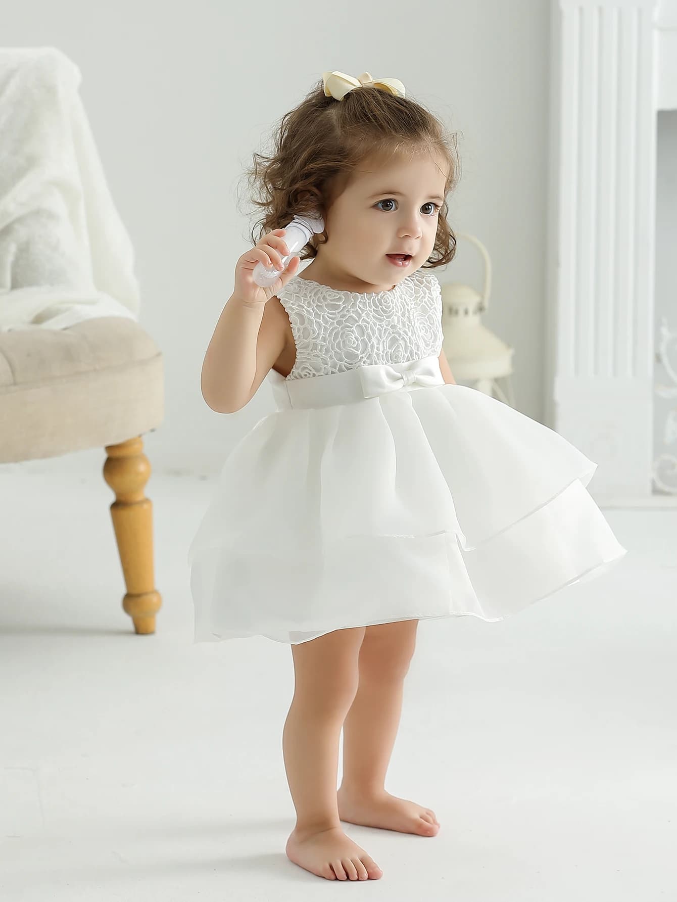 Vêtements pour bébé fille de 1 an, robe cadeau de baptême pour nouveau-né, robes de baptême pour filles, vêtements blancs