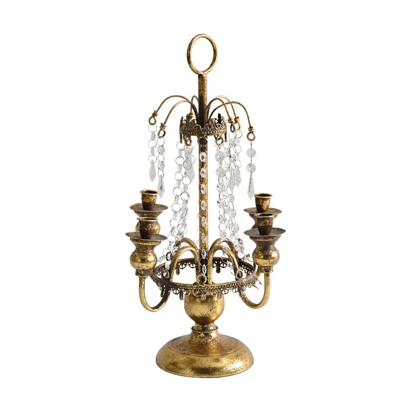 Bougeoir rétro léger de luxe en fer forgé, ornement romantique pour vieux ménage français, décoration d'ambiance de mariage