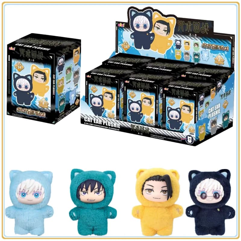 Nouvelle série de peluches à oreilles de chat Jujutsu Kaisen 2 de BANDAI – Boîte mystère surprise, figurine anime, décoration de chambre, collection, cadeaux