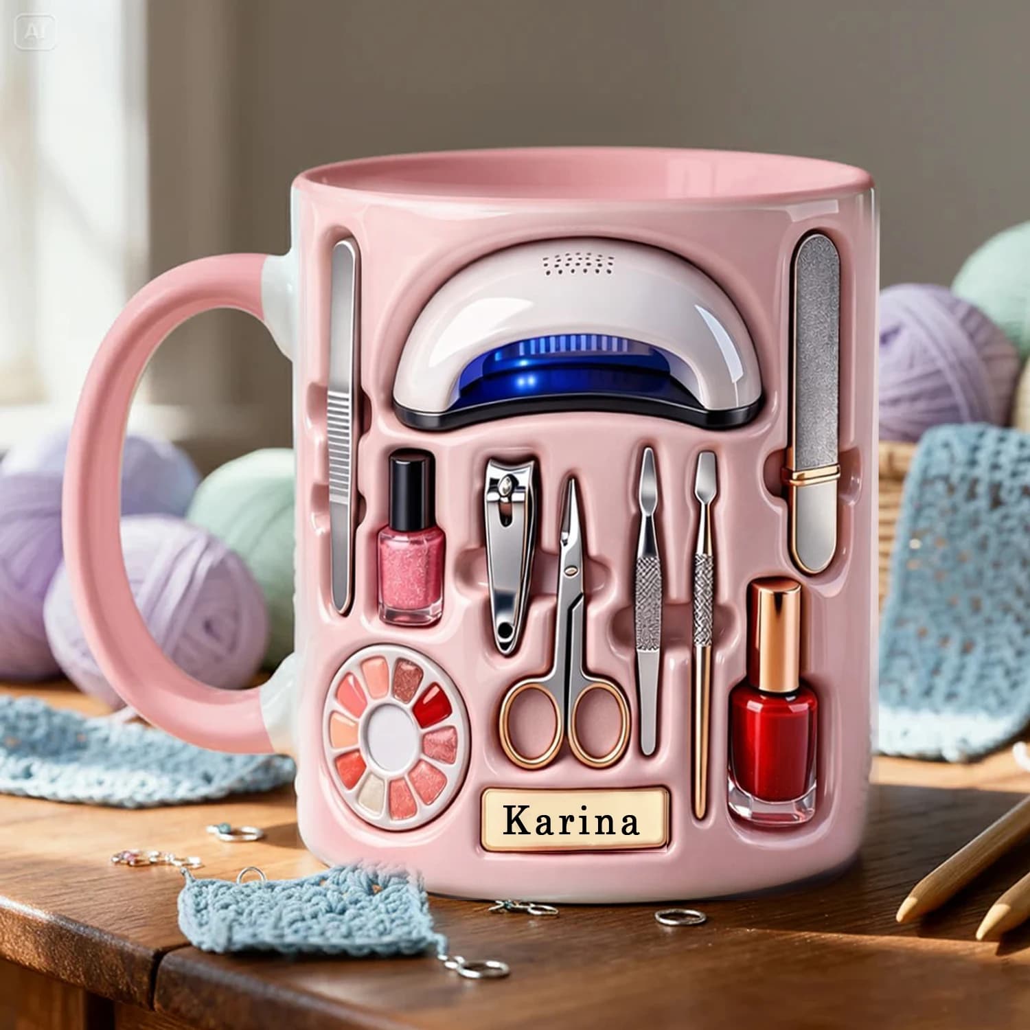 ‌ Tasse en céramique personnalisée pour les techniciennes en ongles - Idée cadeau avec nom personnalisé
