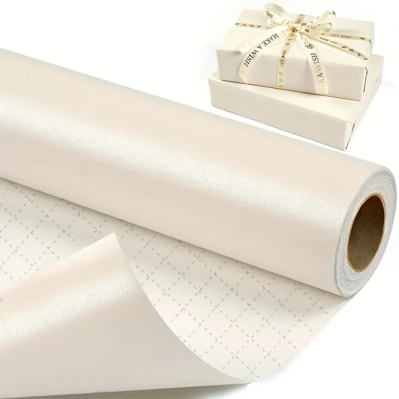 Papier d'emballage blanc mat de 3 m, parfait pour les mariages, la Saint-Valentin, les anniversaires, Noël, les baby shower, les cadeaux de fête