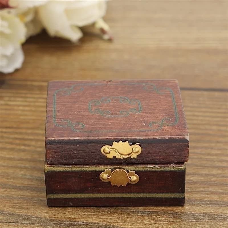 Boîte à bijoux miniature pour maison de poupée 1/12, accessoire de maison de poupée, décor de salle