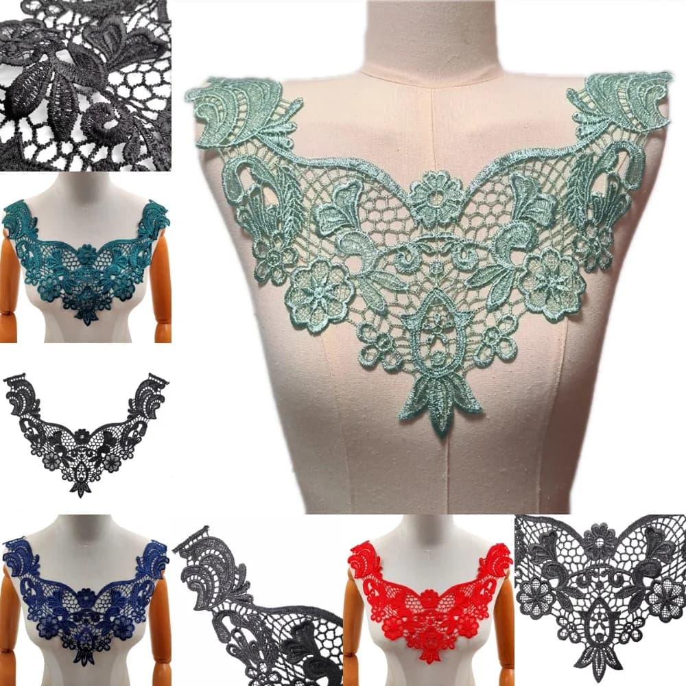 Broche brodée, dentelle florale ajourée, accessoires de couture DIY, matériel artisanal pour broderie