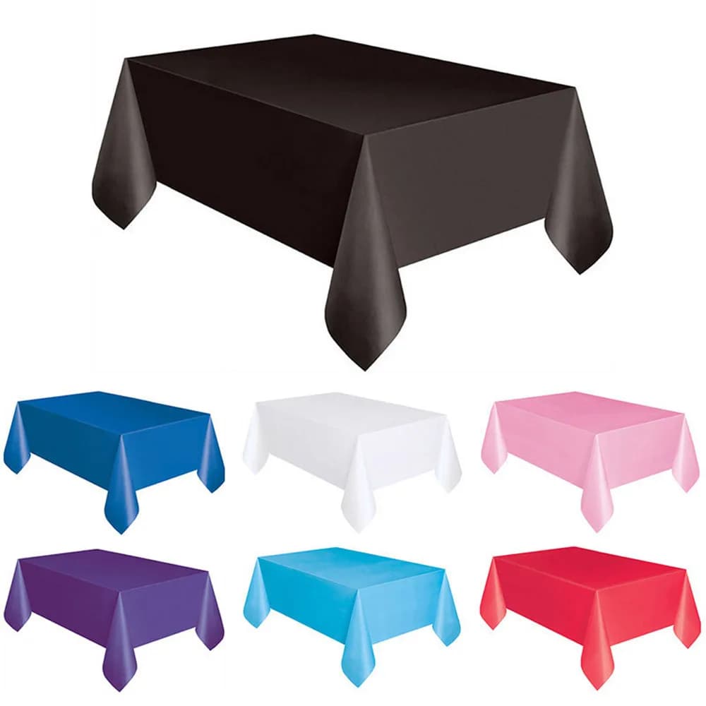 Grande Couverture de Table Rectangulaire en Plastique, Lingette Propre, Rouge, Blanc, Noir, pour ixd'Anniversaire, Mariage, Noël