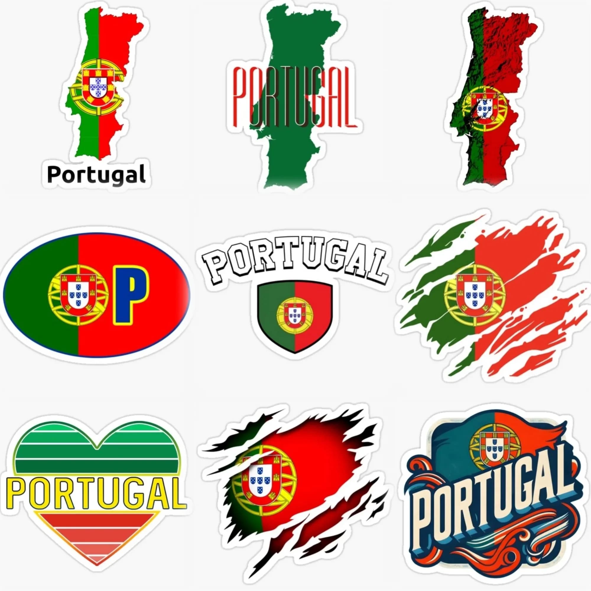 Autocollant créatif en PVC avec drapeau du Portugal, emblème national, pour décorer voiture, moto, casque de vélo, fenêtre, mur, accessoires