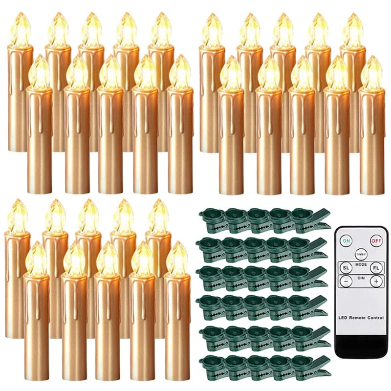 Bougie LED flamme vacillante réaliste avec minuterie à distance dorée pour coffret cadeau de noël décor à la maison pièce maîtresse décor viral de mariage