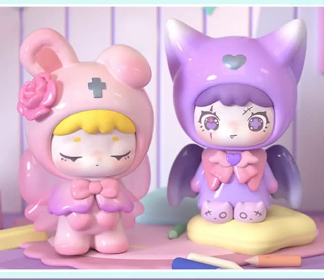 Qubii – château d'animaux d'automne, série jour et nuit, Mini boîte aveugle mignonne, boîte de Base faite à la main, décor, jouet cadeau pour fille.