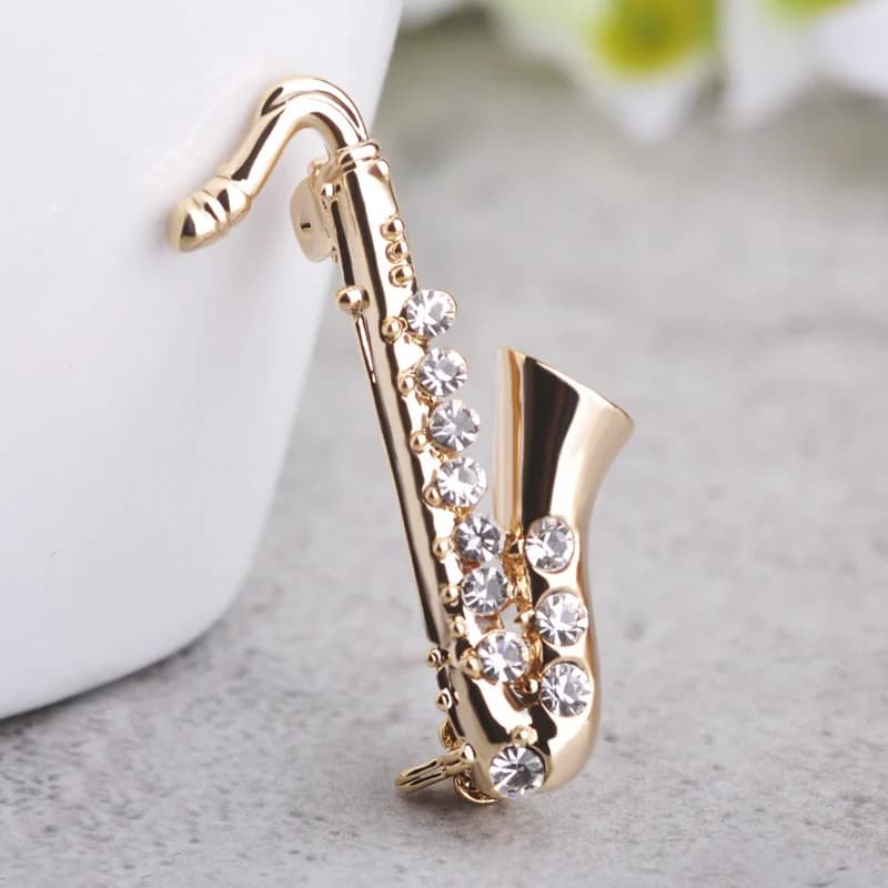 Saxophone Instruments de musique broches minimaliste déclaration manteaux décor fête bijoux accessoires cadeaux hommes femmes
