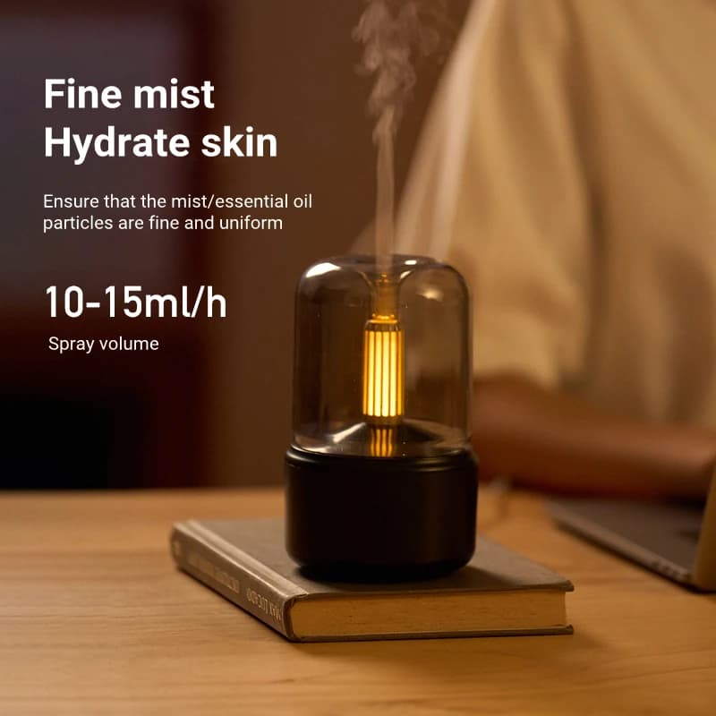 Diffuseur d'huiles essentielles d'aromathérapie Flamme de feu, humidificateur d'air à ultrasons, diffuseur d'arômes USB, parfum de chambre à domicile