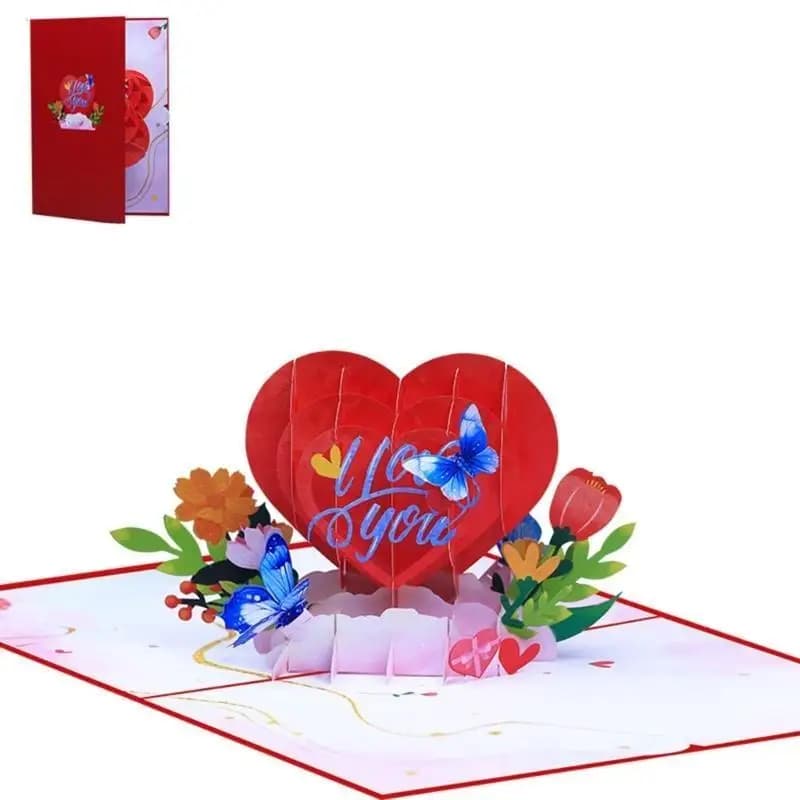 Carte créative E8BD CARTE MAINTABLE AVEC CARTE BUTTERFLY LOVE MESSAGE CARTRE pour le couple le jour les
