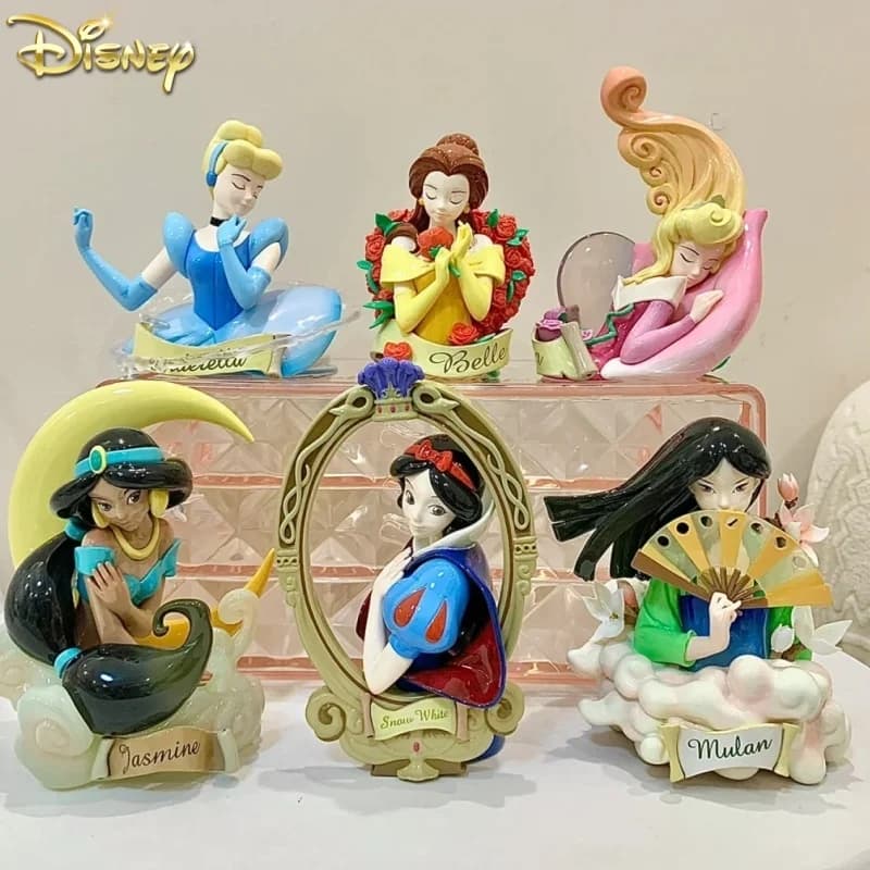Disney Princess Art Bust Series Anime Action Figures, Art Gallery Collection, Statue de décoration, Ornement de bureau, Jouets, Cadeau d'anniversaire