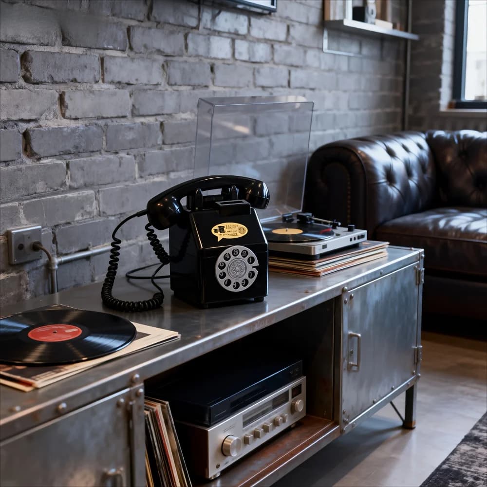 Tirelire téléphone vintage : Ornement de bureau élégant pour salon, chambre, boutique. Cadeau parfait!
