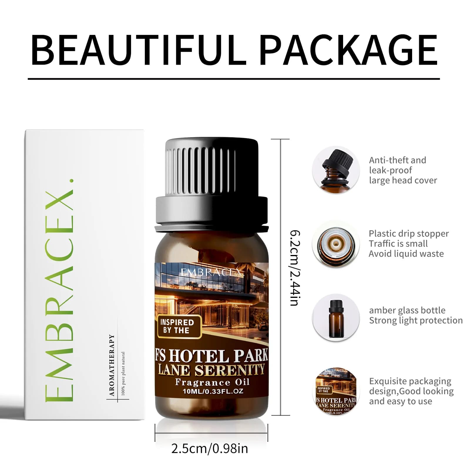 Huile essentielle 10 ml Hotel Park Lane Serenity, parfum de luxe, parfum longue durée, cadeau pour les amis