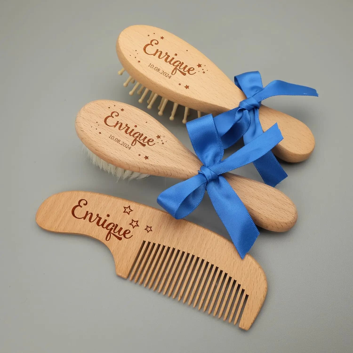 Brosses à cheveux personnalisées pour bébé, brosse et peigne en bois personnalisés pour bébé, graver le nom, baptême, anniversaire, réception-cadeau pour bébé, cadeaux pour nouveau-né