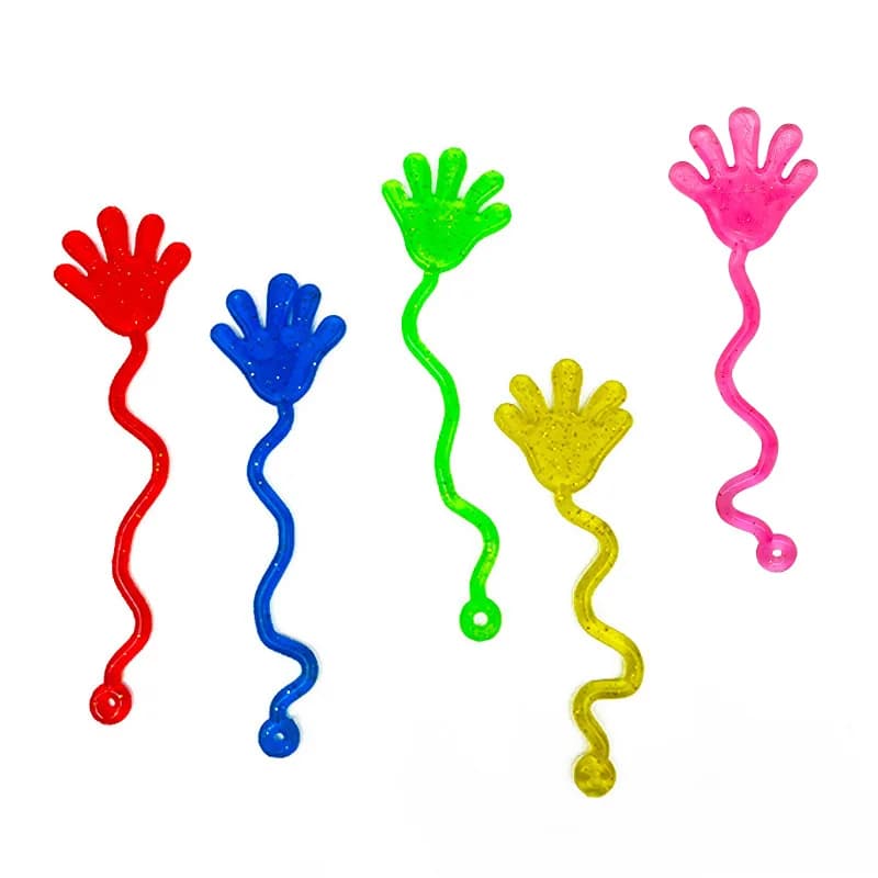 5-20 Pièces Jouets Mains Collantes Amusantes à Paillettes, Jouets Palme Élastiques Collantes et Moelleuses, Cadeau Nouveauté, Fournitures pour Fêtes et Cadeaux d'Invités