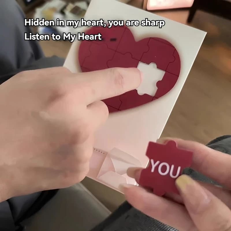 Carte de puzzle enregistrable – Carte de vœux avec message vocal romantique pour couples, idée cadeau créative d'anniversaire de Saint-Valentin