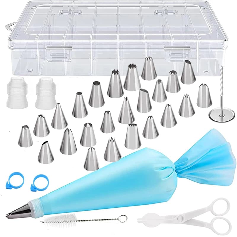 Embouts et sacs pour passepoil de pâtisserie, 33 pièces, Kit d'accessoires professionnels pour pâtisserie, pointes en acier inoxydable, outils de cuisson pour la décoration de gâteaux