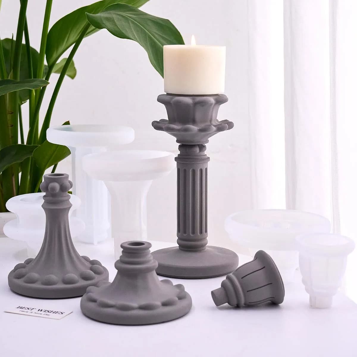 Bougeoir de Style européen, moule en Silicone, bricolage, chandelier d'aromathérapie, Base de plâtre, résine, moules de moulage artisanal, fournitures de décoration pour la maison