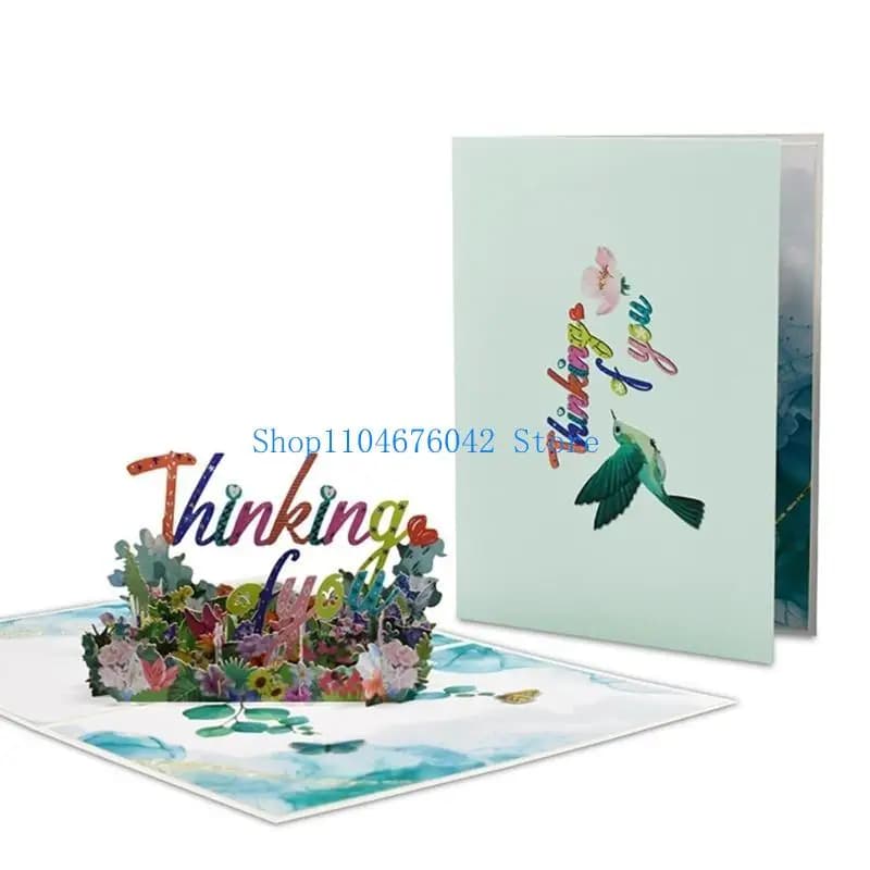 5asd Cartes vœux « Thinking of You » avec mots inspirants Carte d'encouragement pop-up Carte rétablissement Carte