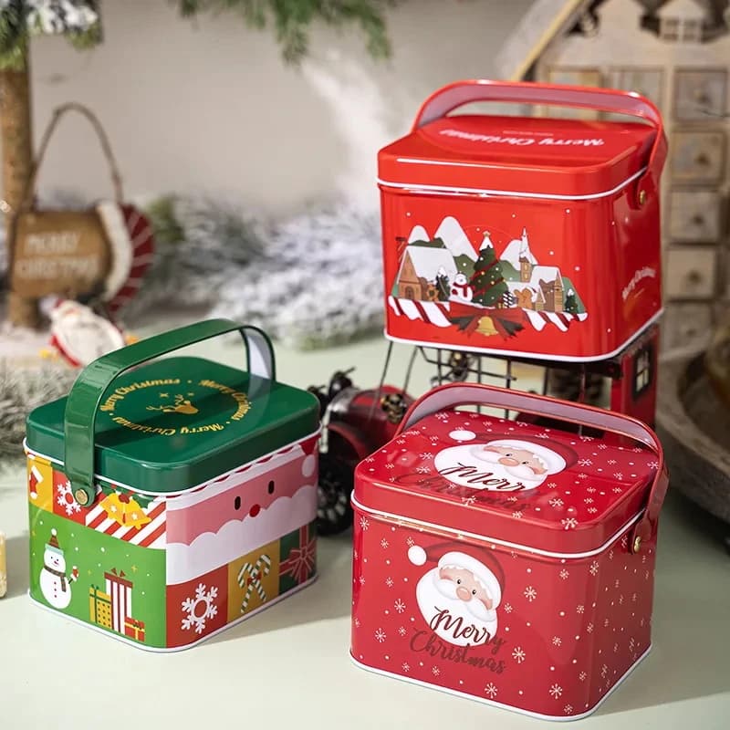Coffret cadeau de Noël, boîte à biscuits, bonbons et chocolats, coffret cadeau exquis pour réveillon de Noël, décoration de la maison et fournitures de vacances