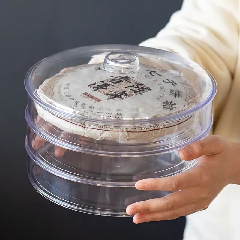 Boîte de rangement de thé Pu'er transparente, grand emballage de feuilles de thé haut de gamme, boîte de thé scellée, boîte à gâteaux au thé résistante à l'humidité, transportée