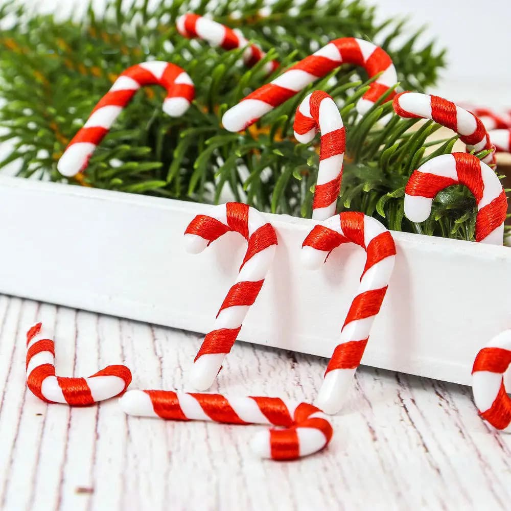 Mini canne en bonbon pour décoration d'arbre de Noël, pendentif de Noël, décoration d'intérieur bricolage, joyeux Noël, nouvel an, cadeau de jouet pour enfants, 20 pièces