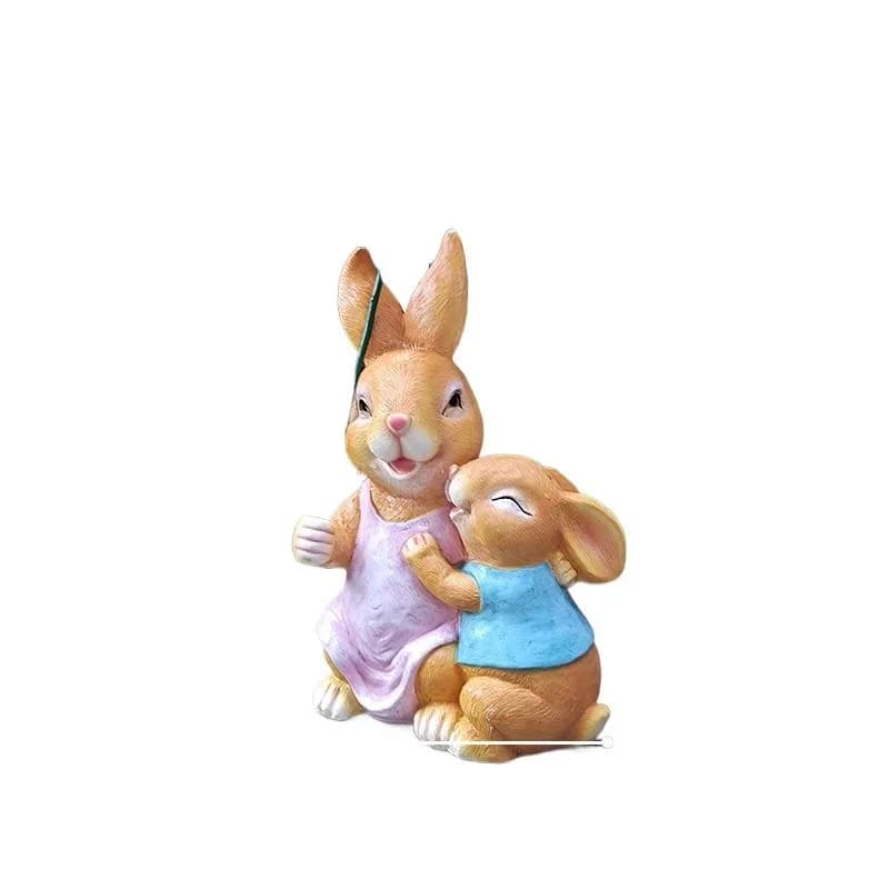Ornement en résine de dessin animé pour terrasse, animaux simulés, décoration de pelouse lapin mignon, aménagement paysager de balcon, jardinage intérieur