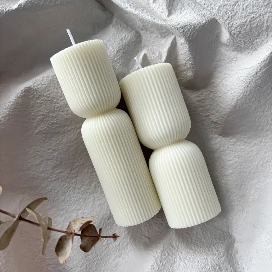 Bougie parfumée en cire de soja, style nordique minimaliste, cylindrique côtelée, pour aromathérapie et décoration intérieure