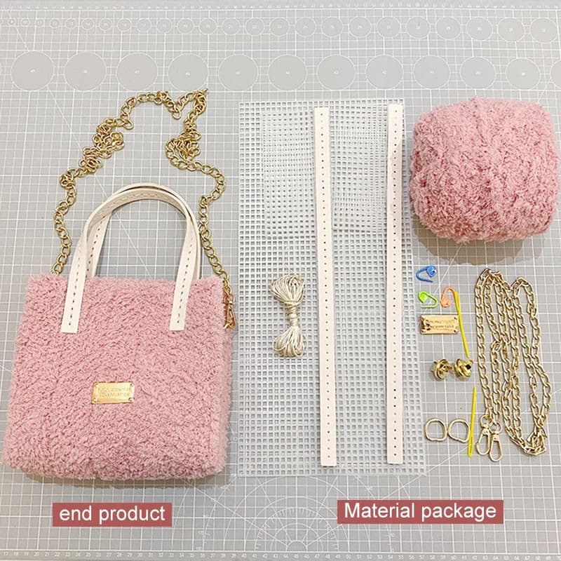 Sac artisanal bricolage, matériaux de tissage créatifs, loquet, crochet, maille, sacs en laine, sac pratique, accessoires de couture exécutifs