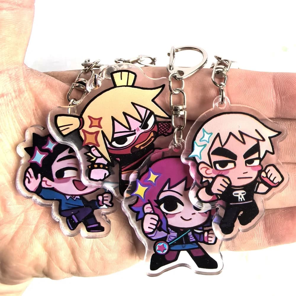 Garçon tordu Scott Pilgrim décolle porte-clés en acrylique cadeau d'anniversaire pour garçons et filles