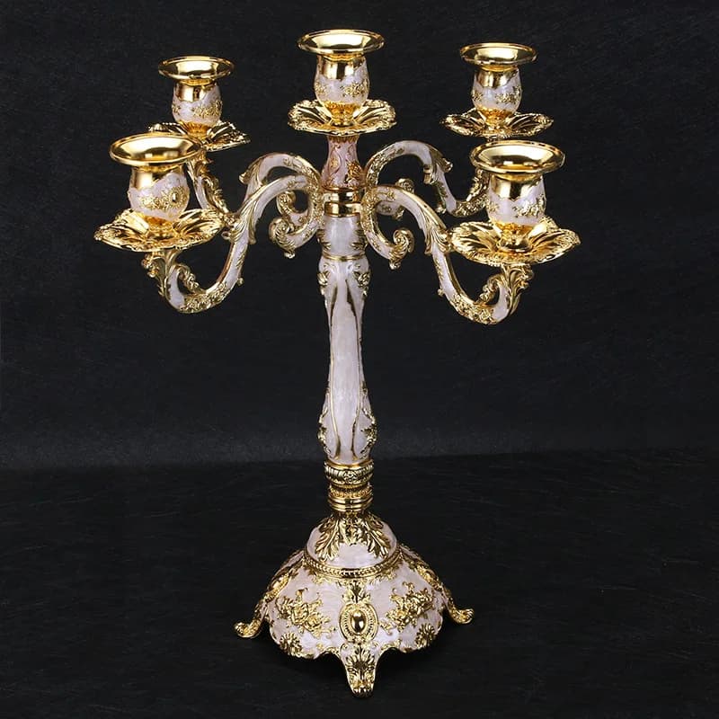 Kirsite-Bougeoir à 5 Bras de Luxe, Ornements Décoratifs de Bureau, de Mariage, Vintage, Élégant, pour la Maison