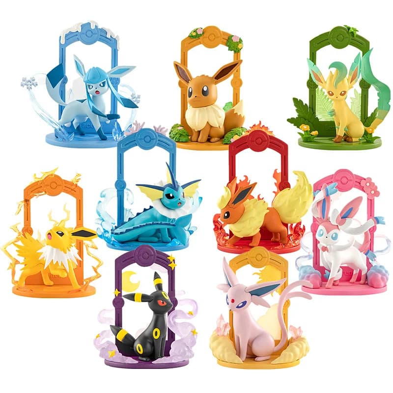 9 pièces/ensemble Pokemon Eeveelution Figure ensemble Eevee Sylveon Espeon Glaceon Leafeon boîte Anime