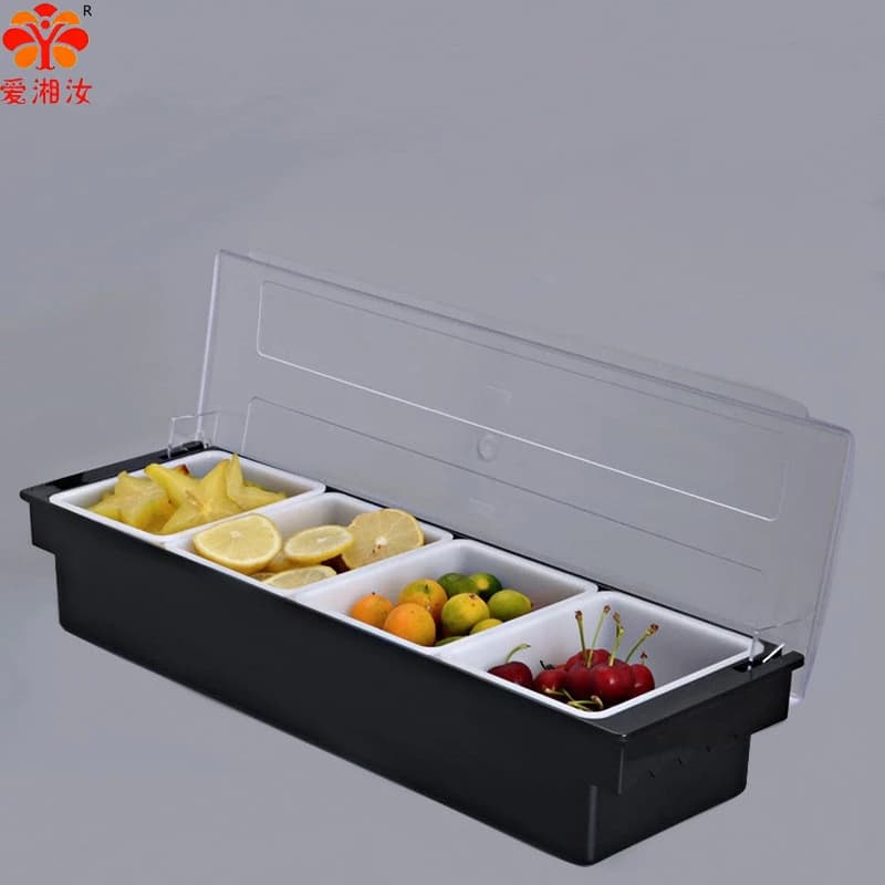 Aixiangru-Boîte Décorative pour Cocktail, 3/4/5 Compartiments, Boîtes d'Assaisonnement, Boîtes à Condiments, Porte-Fruits, Récipient à Fruits, Outils de Bar pour la Cuisine