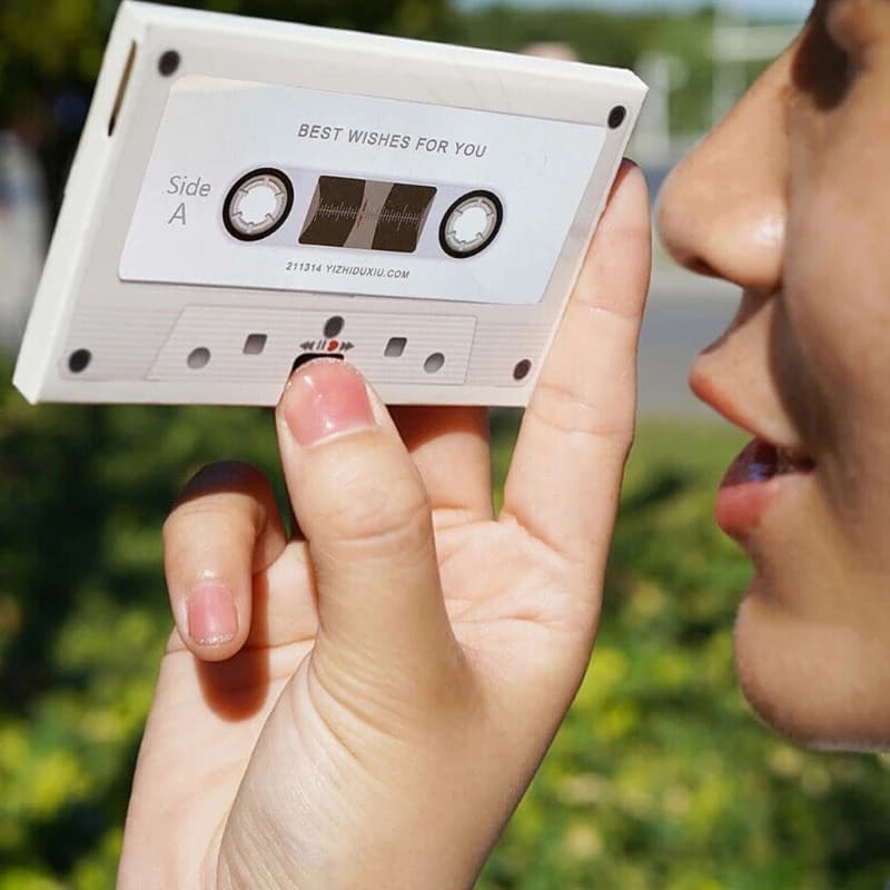 Enregistreur de messages statique, cassette vocale, carte de vministériels x, cadeau de travailleurs fait à la main, surprise pour anniversaires