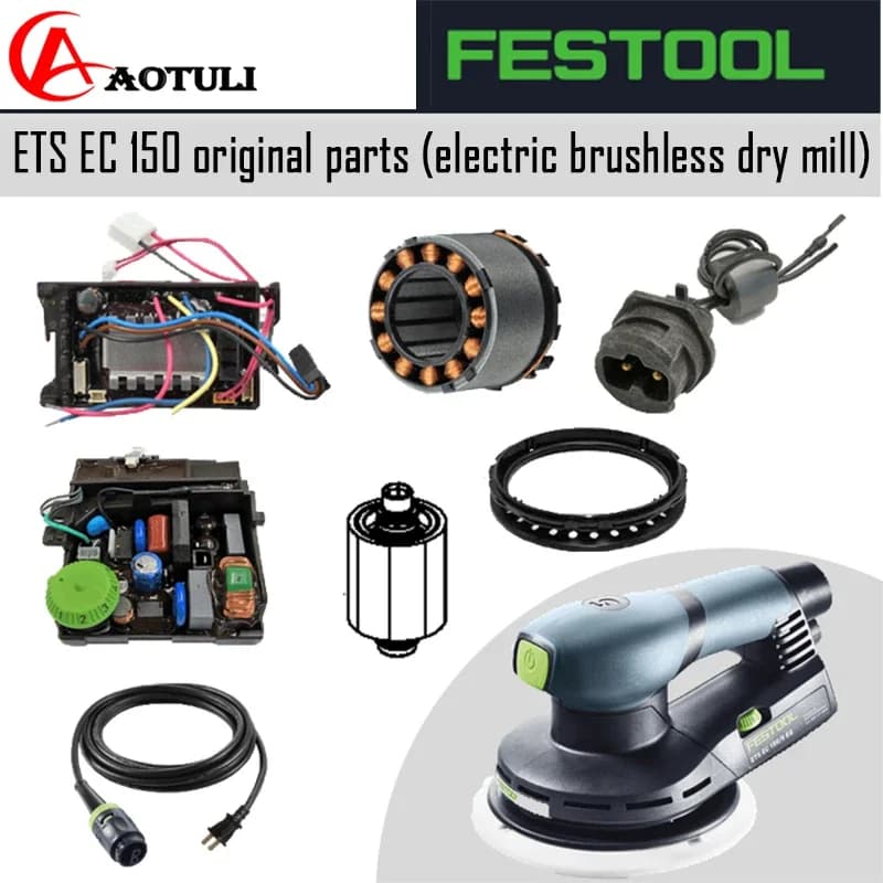 Accessoires pour moulin sec électrique sans balais FESTOOL, accessoires d'usine ETS EC 150, boîtier de moteur, assemblage excentrique, Rotor, etc.