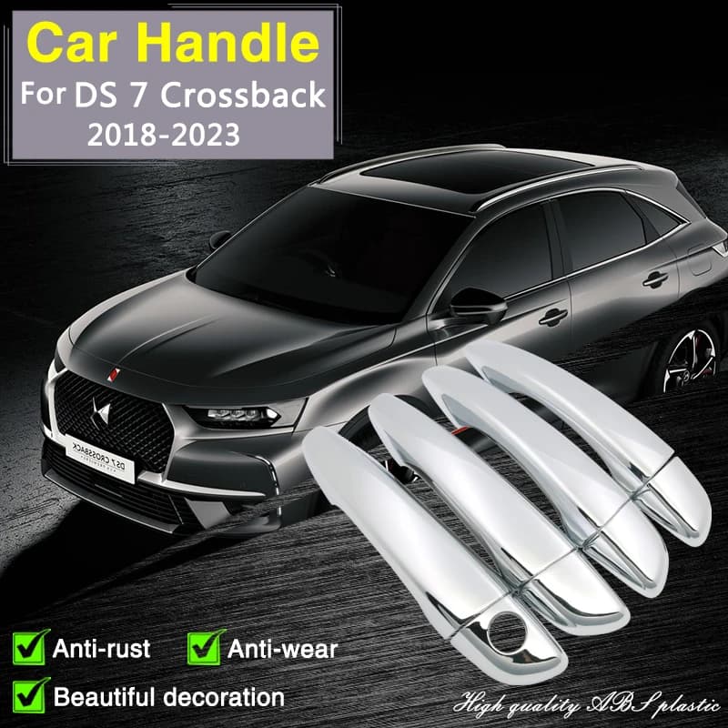 pour DS7 Crossback 2018 2019 2020 2021 2022 2023 couvercle de poignée de porte chromé accessoires de voiture couverture autocollants antirouille couverture extérieure modification Styling Adhésif