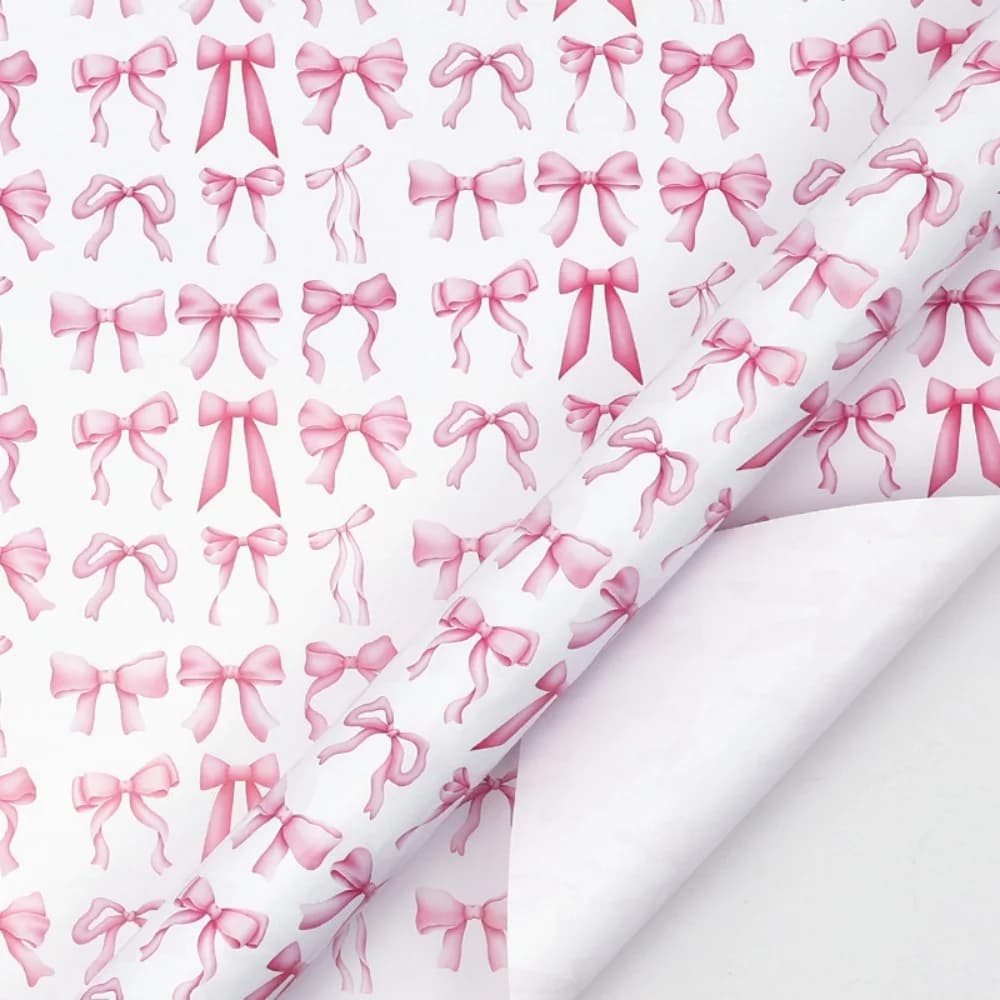 Papier d'emballage cadeau à motif de nœud rose 300x43cm, papiers d'emballage de noël, papier pour Bouquet de fleurs, artisanat de bricolage, décor d'anniversaire